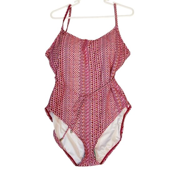 LOFT Beach Belted One Piece SwimsuitL NWOT New - Picture 2 of 6
